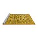 Sideview of Machine Washable Persian Yellow Traditional Rug, wshtr1605yw