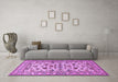 Machine Washable Persian Purple Traditional Area Rugs in a Living Room, wshtr1605pur