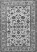 Serging Thickness of Machine Washable Persian Gray Traditional Rug, wshtr1605gry