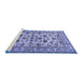 Sideview of Machine Washable Persian Blue Traditional Rug, wshtr1605blu