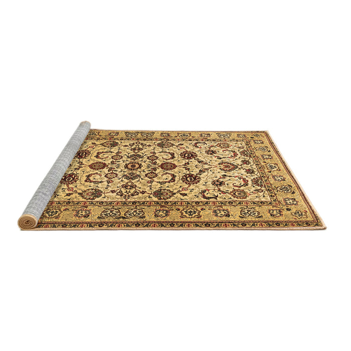 Sideview of Machine Washable Persian Brown Traditional Rug, wshtr1605brn