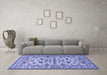 Machine Washable Persian Blue Traditional Rug in a Living Room, wshtr1605blu