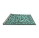 Sideview of Machine Washable Persian Light Blue Traditional Rug, wshtr1605lblu