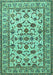 Machine Washable Persian Turquoise Traditional Area Rugs, wshtr1605turq