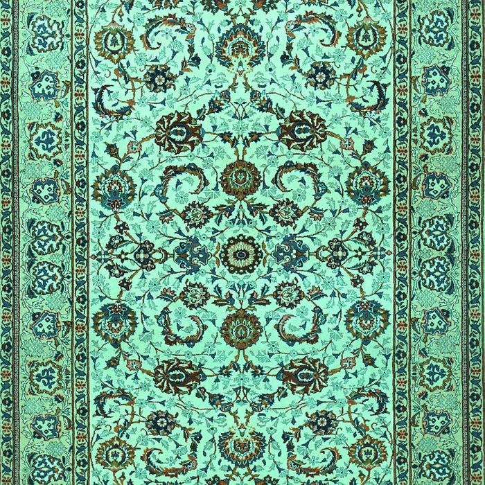 Machine Washable Persian Turquoise Traditional Area Rugs, wshtr1605turq