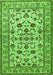 Serging Thickness of Machine Washable Persian Green Traditional Area Rugs, wshtr1605grn