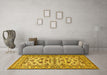 Machine Washable Persian Yellow Traditional Rug in a Living Room, wshtr1605yw