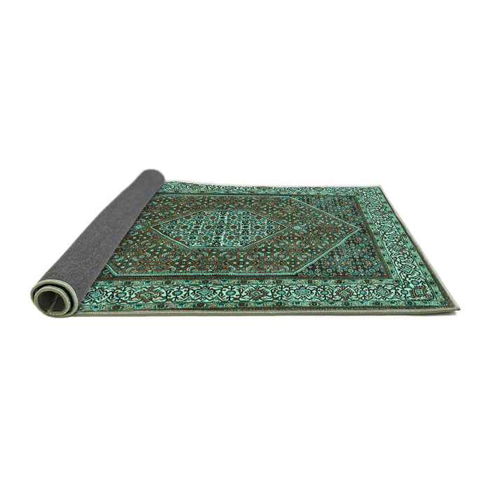 Sideview of Persian Turquoise Traditional Rug, tr1606turq