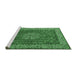 Sideview of Machine Washable Persian Emerald Green Traditional Area Rugs, wshtr1606emgrn