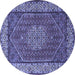 Round Persian Blue Traditional Rug, tr1606blu