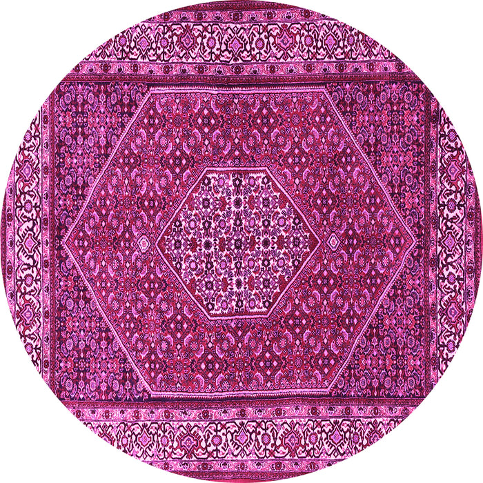 Round Machine Washable Persian Pink Traditional Rug, wshtr1606pnk