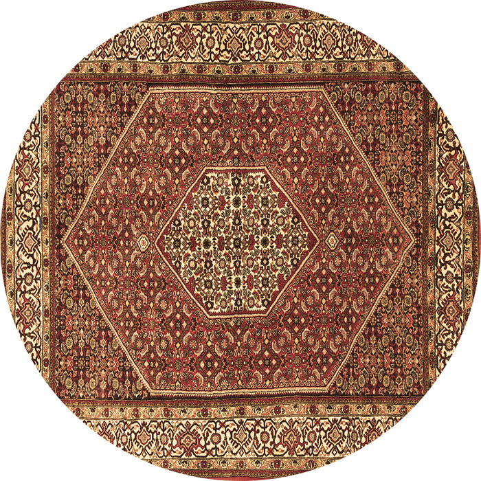 Round Persian Brown Traditional Rug, tr1606brn
