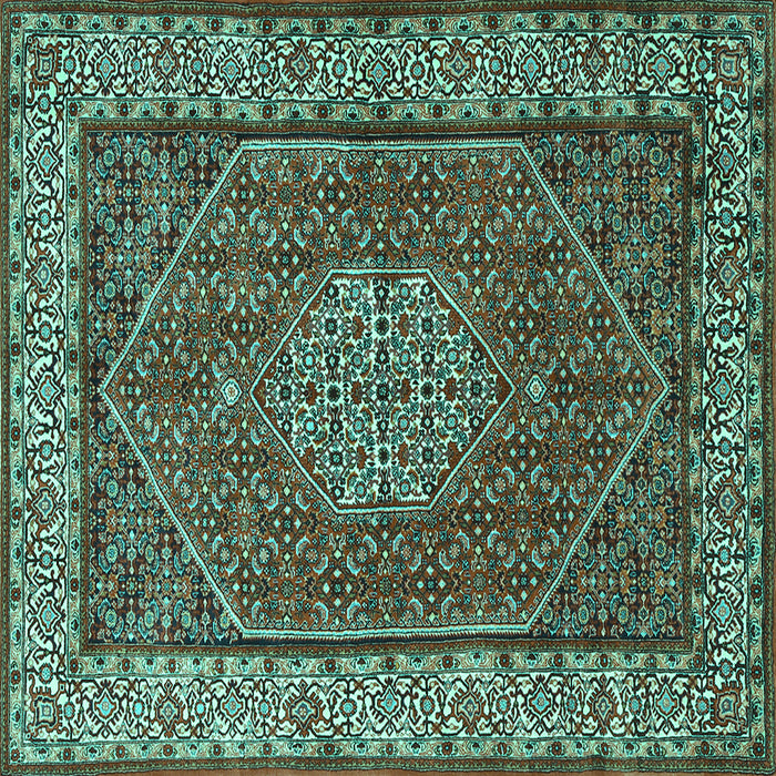 Square Persian Turquoise Traditional Rug, tr1606turq