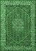 Machine Washable Persian Emerald Green Traditional Area Rugs, wshtr1606emgrn