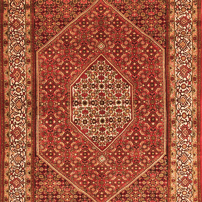 Serging Thickness of Machine Washable Persian Orange Traditional Area Rugs, wshtr1606org