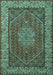 Machine Washable Persian Turquoise Traditional Area Rugs, wshtr1606turq