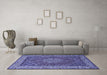 Machine Washable Persian Blue Traditional Rug in a Living Room, wshtr1606blu