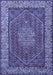 Machine Washable Persian Blue Traditional Rug, wshtr1606blu