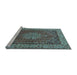 Sideview of Machine Washable Persian Light Blue Traditional Rug, wshtr1606lblu