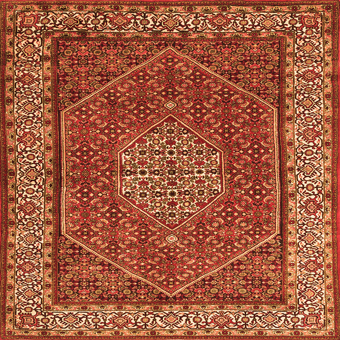 Round Machine Washable Persian Orange Traditional Area Rugs, wshtr1606org