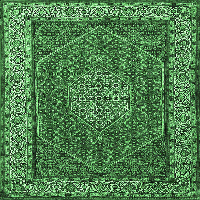 Square Persian Emerald Green Traditional Rug, tr1606emgrn