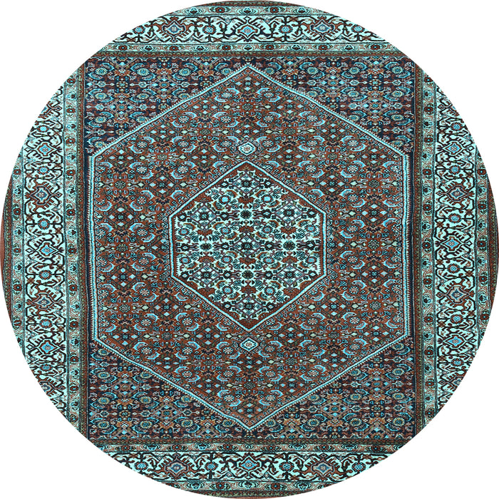 Round Machine Washable Persian Light Blue Traditional Rug, wshtr1606lblu