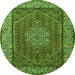 Machine Washable Persian Green Traditional Area Rugs, wshtr1606grn