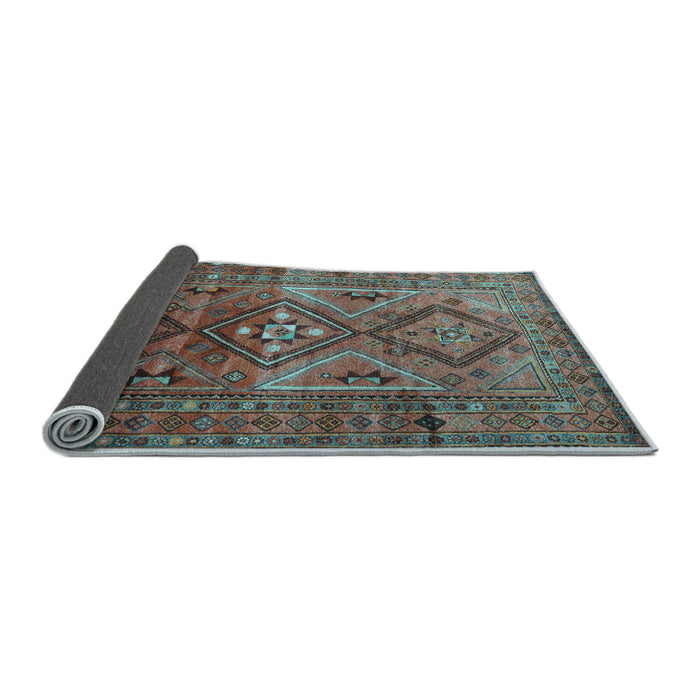 Sideview of Southwestern Light Blue Country Rug, tr1607lblu