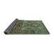 Sideview of Southwestern Turquoise Country Rug, tr1607turq