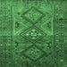 Square Southwestern Emerald Green Country Rug, tr1607emgrn