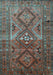 Southwestern Light Blue Country Rug, tr1607lblu