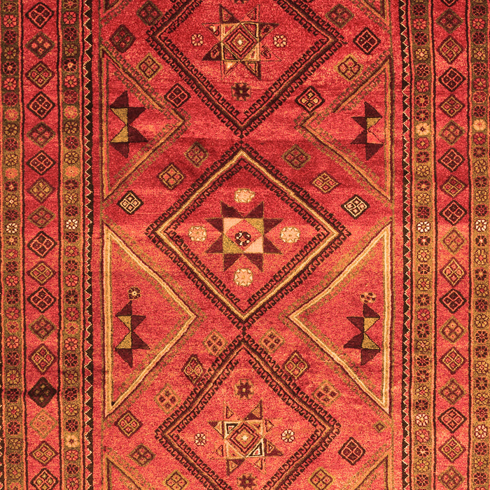 Serging Thickness of Machine Washable Southwestern Orange Country Area Rugs, wshtr1607org