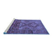 Sideview of Machine Washable Southwestern Blue Country Rug, wshtr1607blu