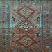 Square Southwestern Light Blue Country Rug, tr1607lblu