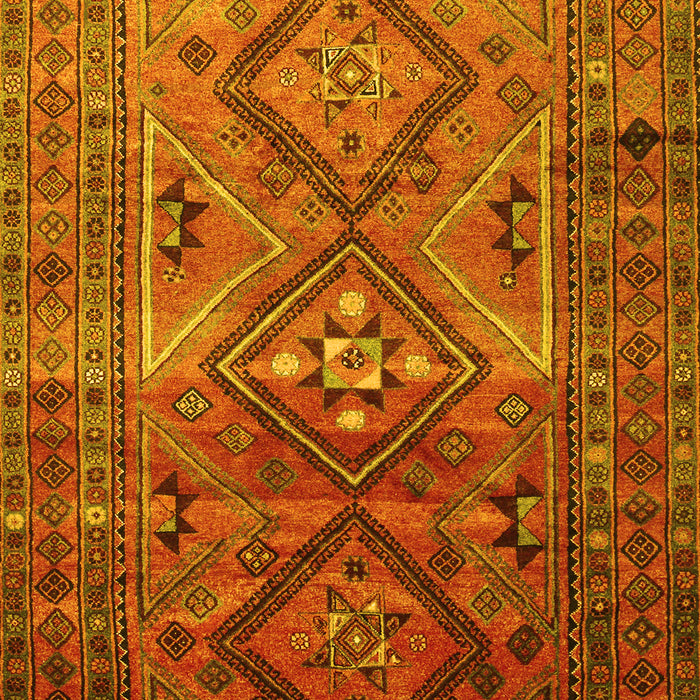 Machine Washable Southwestern Yellow Country Rug, wshtr1607yw