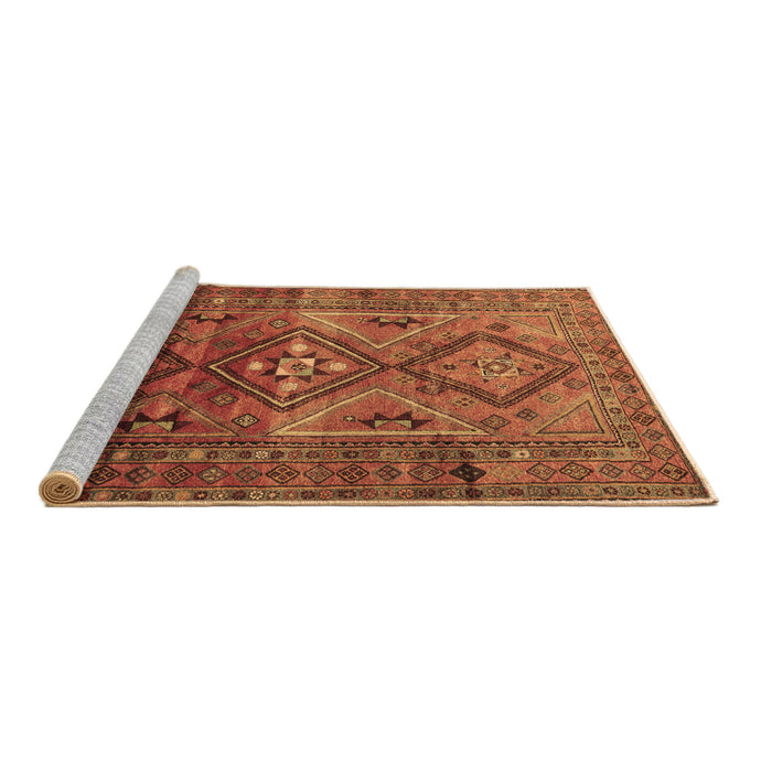 Sideview of Machine Washable Southwestern Brown Country Rug, wshtr1607brn
