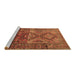 Sideview of Machine Washable Southwestern Brown Country Rug, wshtr1607brn