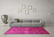 Machine Washable Southwestern Pink Country Rug in a Living Room, wshtr1607pnk