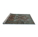 Sideview of Machine Washable Southwestern Light Blue Country Rug, wshtr1607lblu