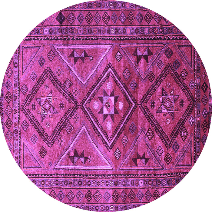 Round Southwestern Purple Country Rug, tr1607pur