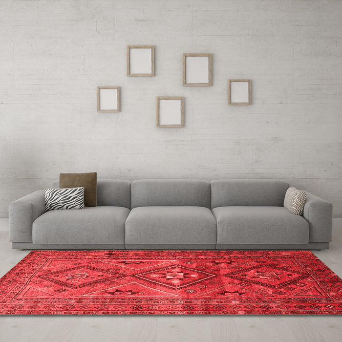 Country Red Washable Rugs
