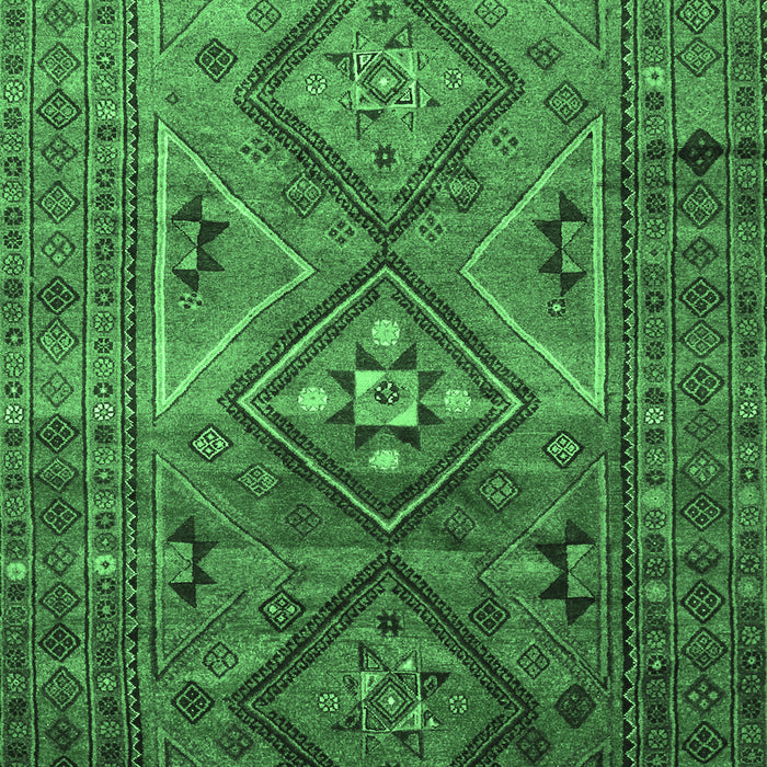 Machine Washable Southwestern Emerald Green Country Area Rugs, wshtr1607emgrn