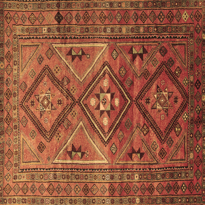 Square Machine Washable Southwestern Brown Country Rug, wshtr1607brn