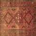 Square Machine Washable Southwestern Brown Country Rug, wshtr1607brn