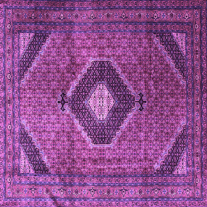 Square Machine Washable Medallion Purple Traditional Area Rugs, wshtr1608pur