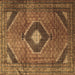 Square Medallion Brown Traditional Rug, tr1608brn