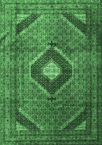 Medallion Emerald Green Traditional Rug, tr1608emgrn