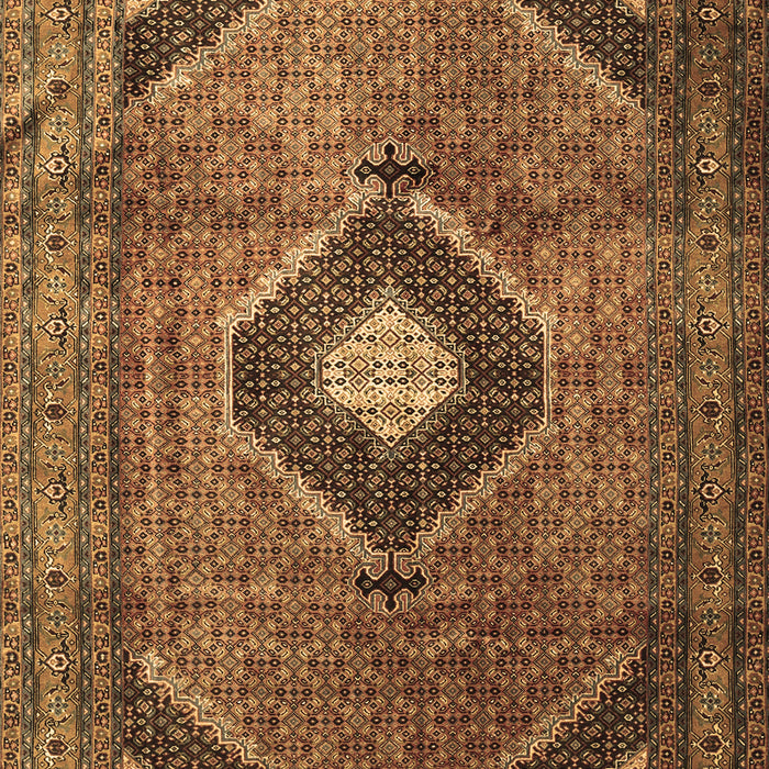 Machine Washable Medallion Brown Traditional Rug, wshtr1608brn