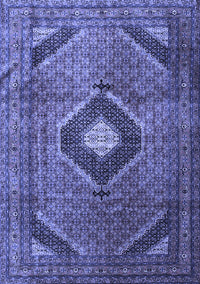 Medallion Blue Traditional Rug, tr1608blu