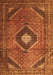 Serging Thickness of Machine Washable Medallion Orange Traditional Area Rugs, wshtr1608org